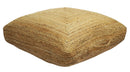 Modern Style Hand Braided Gold Jute Square Pouf