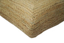 Modern Style Hand Braided Gold Jute Square Pouf