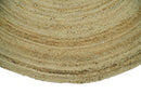 Hand Braided Solid Round natural Brown Jute Rug