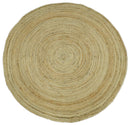 Hand Braided Solid Round natural Brown Jute Rug