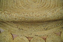 Hand Braided Solid Round natural Brown Jute Sisal Rug