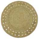 Hand Braided Solid Round natural Brown Jute Sisal Rug