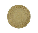 Hand Braided Solid Round natural Brown Jute Sisal Rug