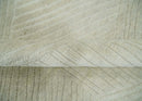 Hand carved Beige Geometrical Stripes Pattern Hand Knotted 9x12 Wool Area Rug