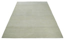 Hand carved Beige Geometrical Stripes Pattern Hand Knotted 9x12 Wool Area Rug