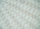 Hand carved Ivory Traditional Geometrical Pattern Hand Knotted 7.10x9.8 Wool Area Rug