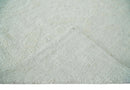Hand carved Ivory Traditional Hand Knotted 8x10 high low Wool Area Rug