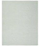 Hand carved Ivory Traditional Hand Knotted 8x10 high low Wool Area Rug