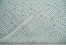 Hand carved Silver and Charcoal Traditional Geometrical Pattern Hand Knotted 8.2x10.6 Wool Area Rug