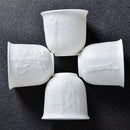 Hand carved translucent white jade tea cup set dining room ceramic