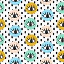 Hand Drawn Eye Doodles in Circles Wallpaper