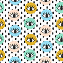 Hand Drawn Eye Doodles in Circles Wallpaper