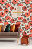 Elegant Hand Drawn Poppies Wallpaper Chic