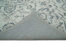 Traditional Silver and Ivory Hand Tufted Wool 5x8 Textured Loop Area Rug