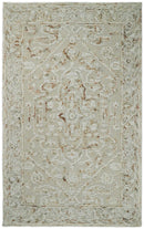 Hand Tufted 5x8 Brown and Beige Wool Textured Loop Area Rug