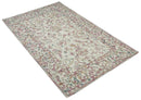 Hand Tufted 5x8 Pink and Beige Wool Textured Loop Area Rug
