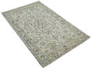 Hand Tufted 5x8 Beige and Blue Wool Textured Loop Area Rug