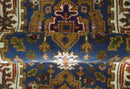 Hand Knotted 2.6x10 Blue, Ivory and Mustard Traditional Wool Area Rug