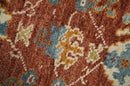 Hand Knotted 2x3 Rust, Blue and Ivory Traditional Antique Persian Design Wool Rug | TRDCP79923