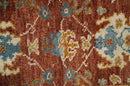Hand Knotted 2x3 Rust, Blue and Ivory Traditional Antique Persian Design Wool Rug | TRDCP79923