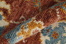 Hand Knotted 2x3 Rust, Blue and Ivory Traditional Antique Persian Design Wool Rug | TRDCP79923