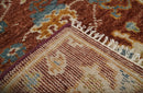 Hand Knotted 2x3 Rust, Blue and Ivory Traditional Antique Persian Design Wool Rug | TRDCP79923