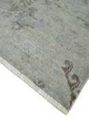Hand Knotted 2x4 Gray And Beige Traditional Vintage Persian Wool Rug