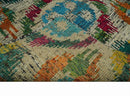 Hand Knotted 4.5x6.5 Multicolor Persian Recycled Silk Area Rug