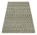 Hand Knotted 4x6 Beige, Camel and Olive Modern Contemporary Southwestern Tribal Trellis Recycled Silk Area Rug