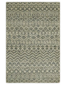 Hand Knotted 4x6 Beige, Camel and Olive Modern Contemporary Southwestern Tribal Trellis Recycled Silk Area Rug