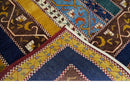 Hand Knotted 4x6 Multicolor Striped Wool Southwestern Lori Gabbeh Rug