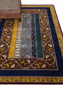 Hand Knotted 4x6 Multicolor Striped Wool Southwestern Lori Gabbeh Rug