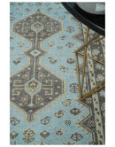 Hand knotted 4x6 Persian Blue and Brown Antique Vintage Wool Area Rug