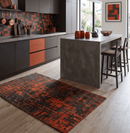 Hand Knotted 4x6 Rust and Charcoal Modern Abstract  Recycled Silk Area Rug