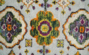 Hand Knotted 4x6 Silver, Mustard and Gold Persian Oushak Recycled Silk Area Rug