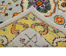 Hand Knotted 4x6 Silver, Mustard and Gold Persian Oushak Recycled Silk Area Rug