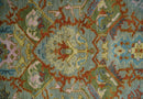 Hand knotted Olive, Rust and Gray Traditional Antique Moss Oushak Multi Size wool Area Rug