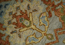 Hand knotted All Wool Silver, Rust and Gray Traditional Antique Moss Oushak Multi Size wool Area Rug