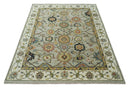 Hand Knotted Mustard and Ivory Traditional Oriental Oushak Custom Made Wool area Rug