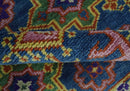 Hand Knotted Blue and Beige Persian Design Wool Rug