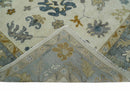 Hand Knotted Beige And Gray Traditional Oushak Wool Rug