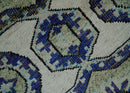 Hand Knotted 5x8 Beige, Blue and Olive Modern Style Recycled Silk Area Rug