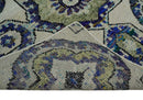 Hand Knotted 5x8 Beige, Blue and Olive Modern Style Recycled Silk Area Rug