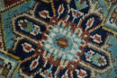 Hand Knotted 5x8 Blue and Rust Traditional Persian Heriz Serapi Area Rug | TRDCP19358