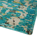 Hand Knotted 5x8 Blue, Ivory and Brown Modern Abstract  Recycled Silk Area Rug