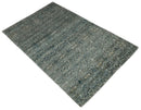 Hand Knotted 5x8 Brown, Teal and Ivory Antique Persian Style Contemporary Bamboo Silk Area Rug | OP100