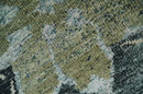 Hand Knotted 5x8 Charcoal And Beige Floral  Recycled Silk Area Rug