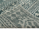 Hand Knotted 5x8 Ivory and Teal Modern Persian Style Contemporary Recycled Silk Area Rug | OP113