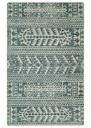 Hand Knotted 5x8 Ivory and Teal Modern Persian Style Contemporary Recycled Silk Area Rug | OP113