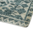 Hand Knotted 5x8 Ivory and Teal Modern Persian Style Contemporary Recycled Silk Area Rug | OP113